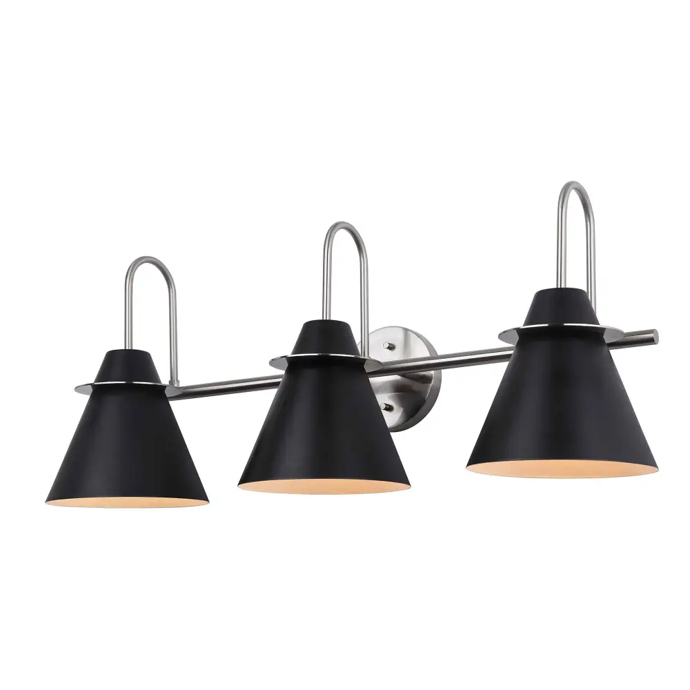 Talia 3-Light Indoor Wall Light, Black and Brushed Nickel