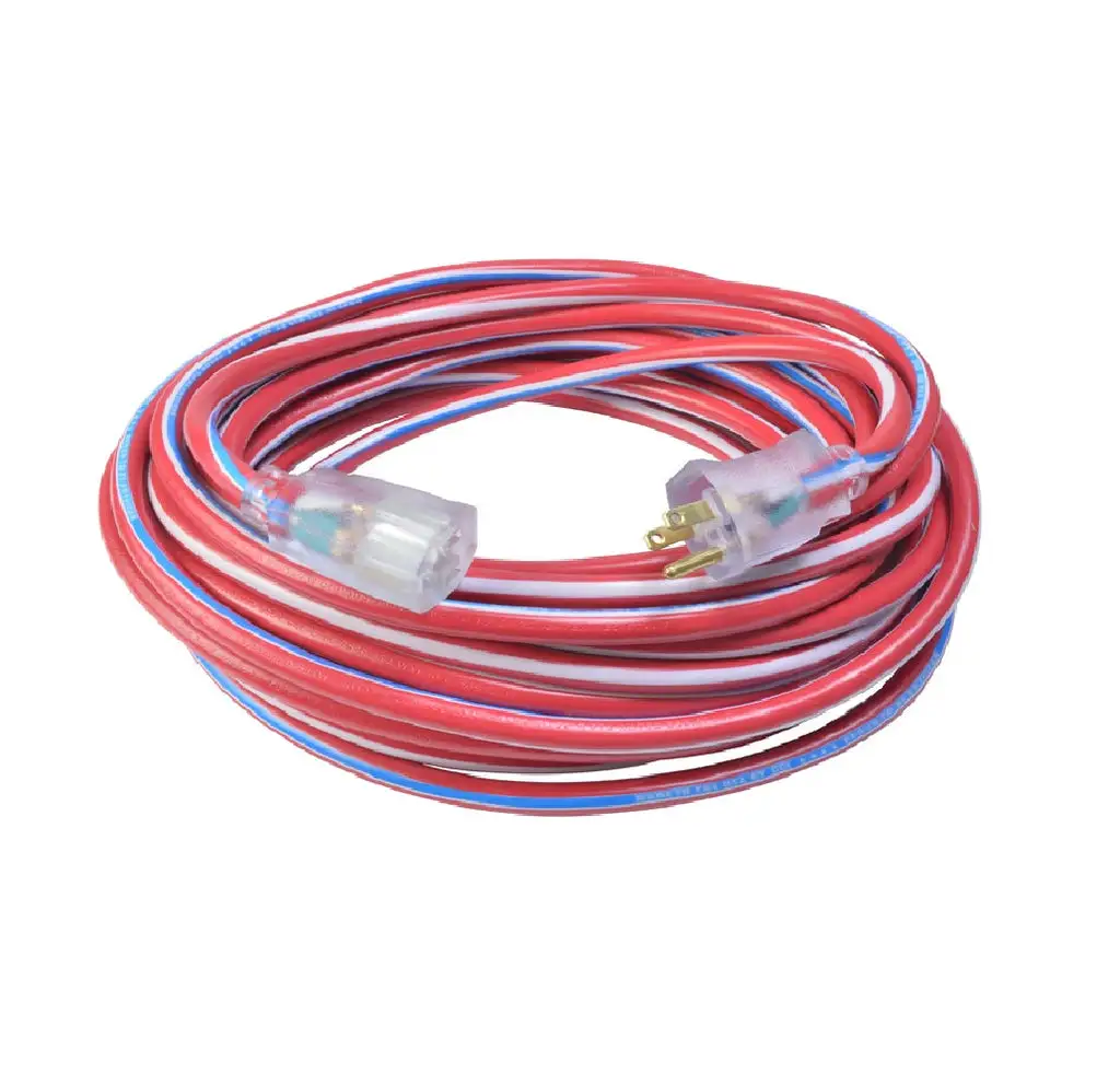 Southwire 2548SWUSA1 Patriotic Extension Cord 50 Feet Red White Blue Outdoor Power Cable
