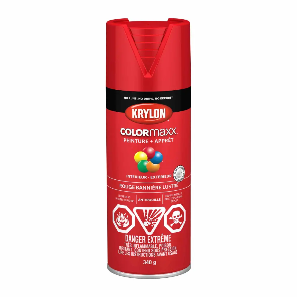 Krylon COLORMAXX Paint + Primer Gloss Banner Cherry, 340 g