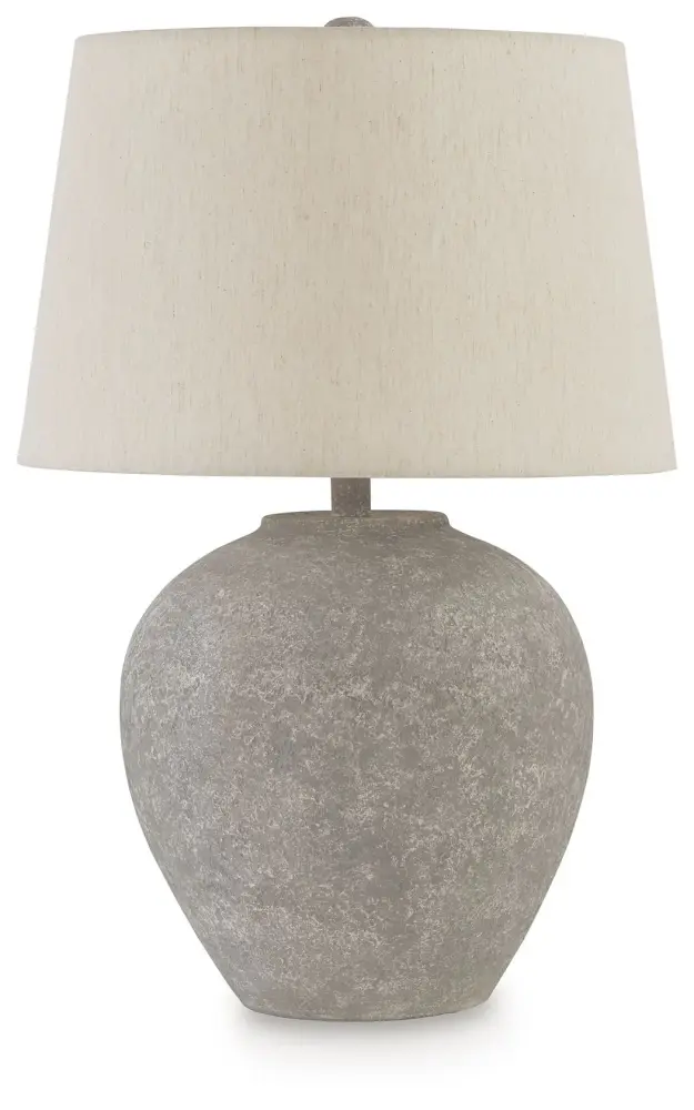 Dreward - Paper Table Lamp - Distressed Graphite Bedroom Decor
