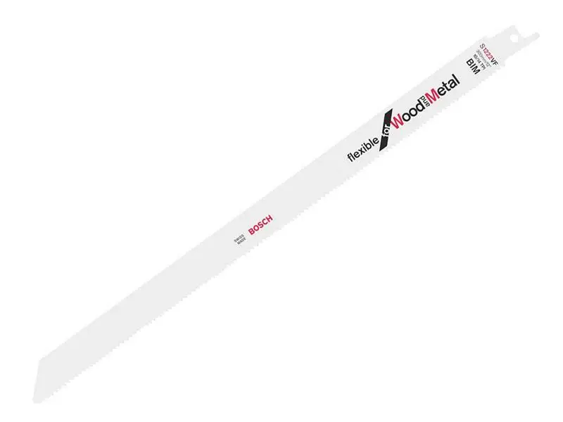 Bosch S 1222 VF Flexible Sabre Blade Wood & Steel 300mm Pack 5