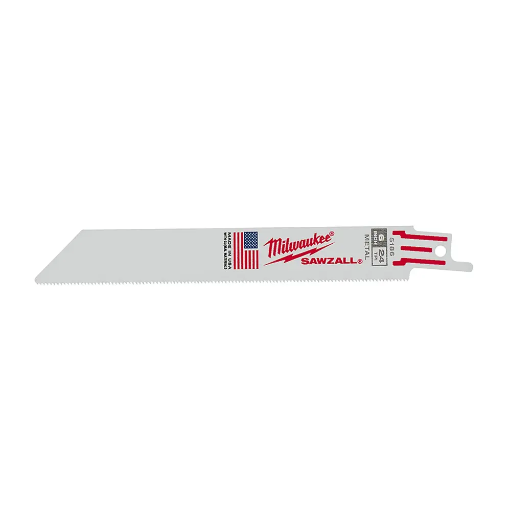 6 . 24 TPI Medium All-metal Cutting SAWZALL Reciprocating Saw Blades - 5 Pack