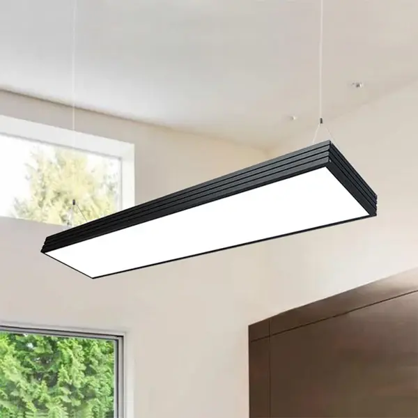 Led Office Pendant Lamp Ridged Case Metal Shade Simplicity Silver/Black Ceiling Light Fixture Dining Room, 8"/12" Spacious