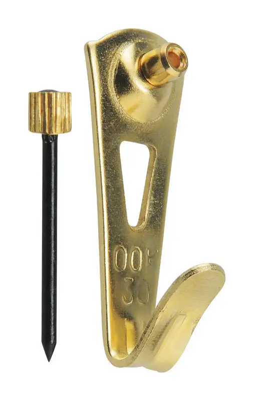 OOK Brass-Plated Blue Picture Hanger 5 lb 4 Pack Small Picture Hooks HILLMAN