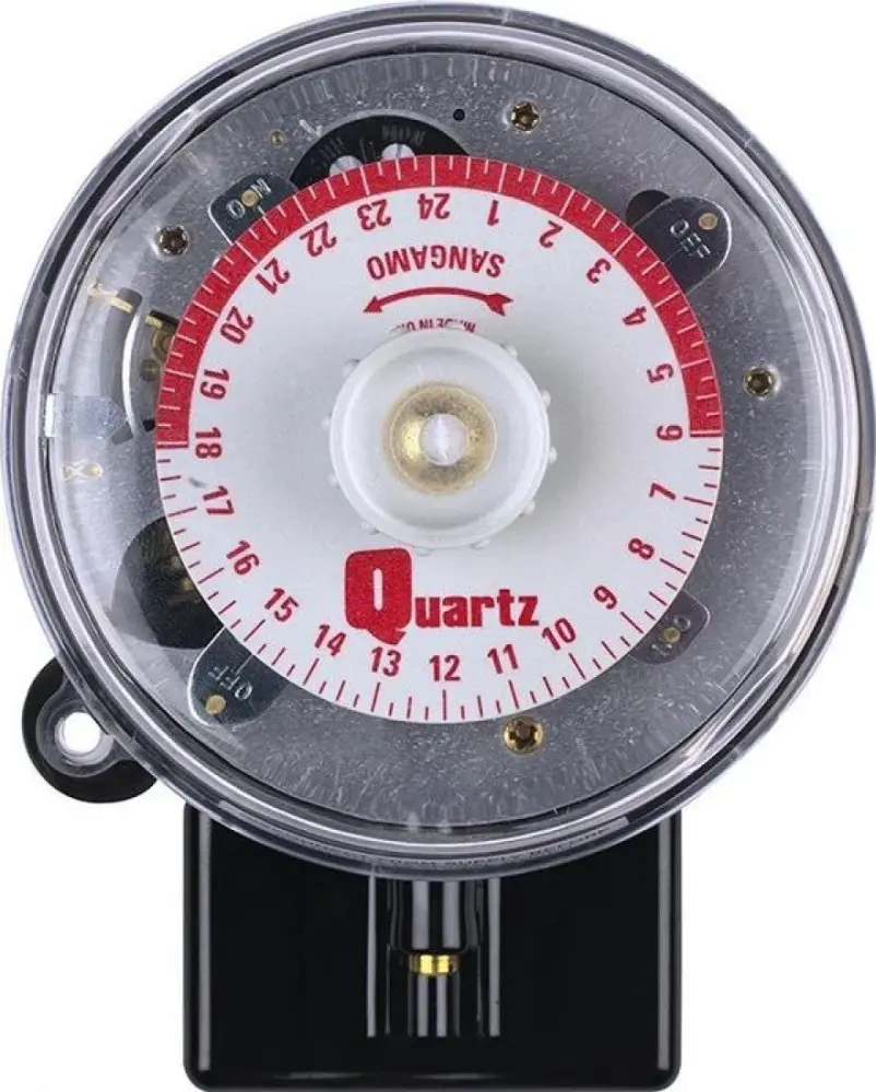 Sangamo 563020011 4-Pin 2 On/Off 24 Hour Round Pattern Time Switch SPDT Alter Over, 4600 W, 230 V, White/Red