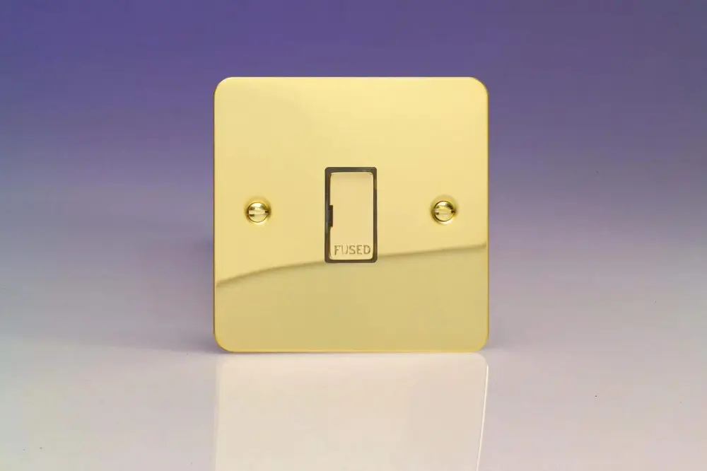 Smart Home Varilight 13A Unswitched Fused Spur Metal Inserts Polished Warm alloy XFV6UD