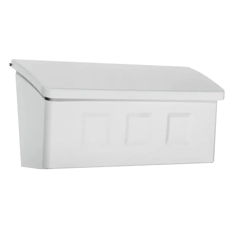 Architectural Mailboxes Sequoia Modern Galvanized Steel Post Mount White Mailbox
