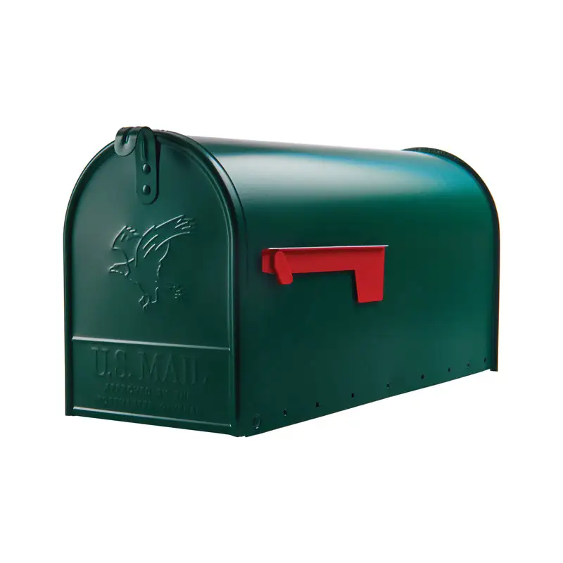 Gibraltar Elite Classic Galvanized Steel Post Mount Black Mailbox Gibraltar Mailboxes