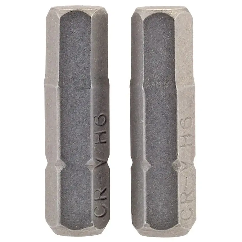 Draper 25HX/2/B Hexagonal Insert Bit, 6mm, 1/4" Hex, 25mm Tall (Pack 2) - (63998)