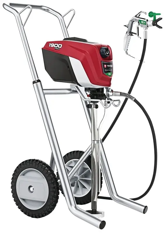 Titan ControlMax 1900 Pro Series 0580008 Airless Paint Sprayer, 0.7 hp, 50 ft L Hose, 0.019 Tip, 0.4 gpm, 1600 psi