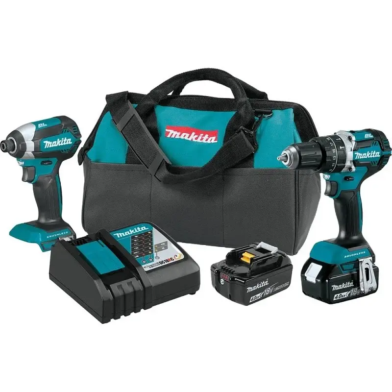 Soft Start Makita XT269M Brushless Combination Kit, Battery Included, 18 V, 2-Tool, Lithium-Ion Battery