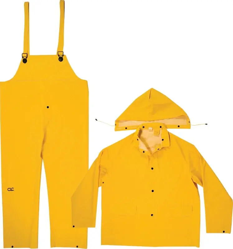 CLC R101M Rain Suit, M, PVC, Yellow, Interchangeable Collar