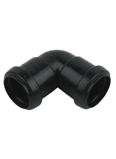 FloPlast Push Fit Waste 90 Degree Knuckle 32mm Ebony