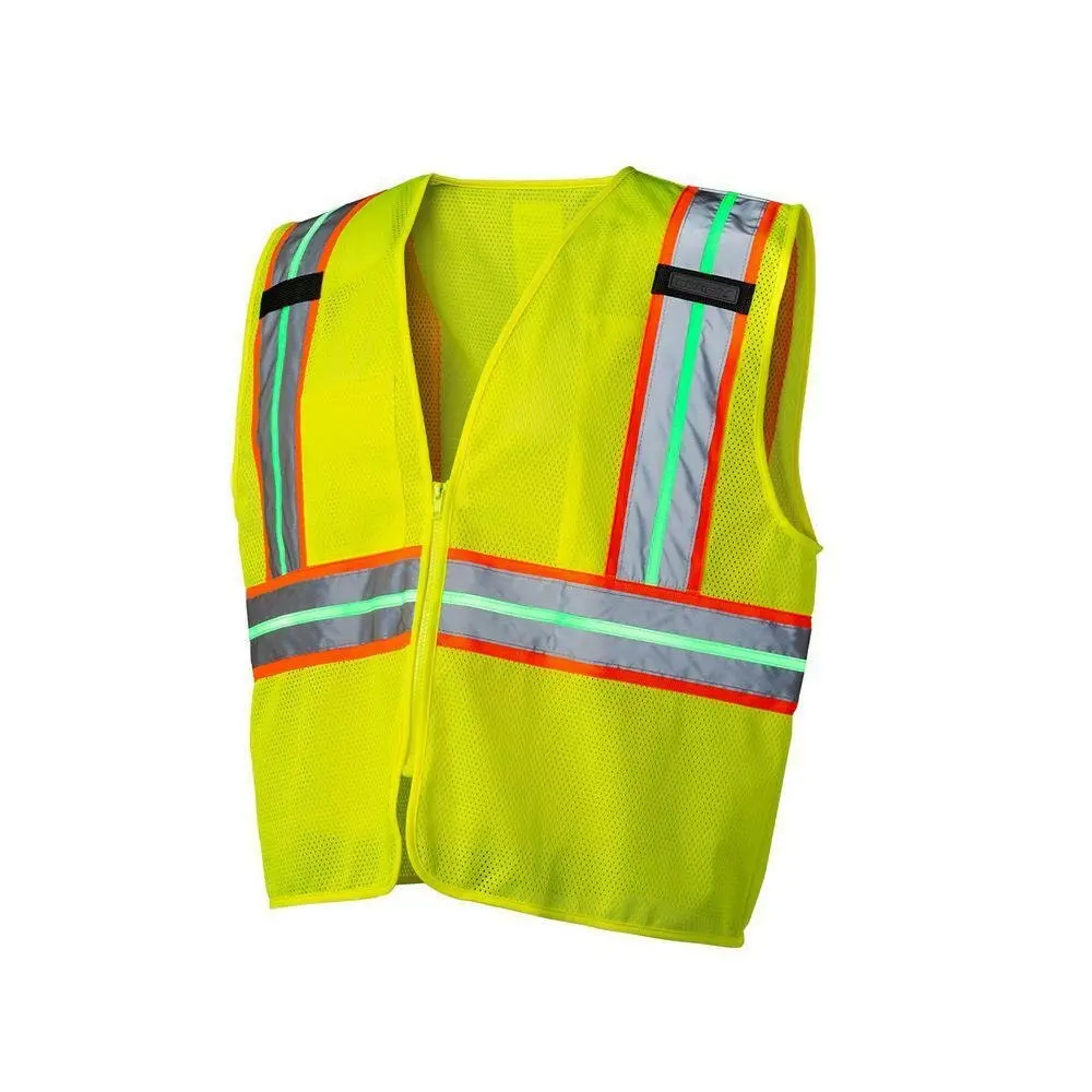 High Visibility Reflective PORTABLE UP Safety Vest W/Glow stripes - RECHARGABLE