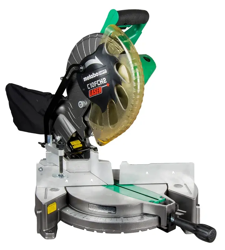 Metabo HPT C10FCH2SM Miter Saw Laser Marker, 10 Dia Blade, 5000 rpm Speed, 52 deg Max Miter Angle
