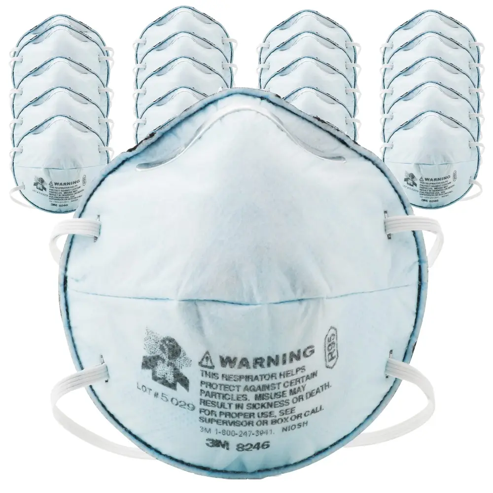 3M Particulate Respirator 8246, Pack 20, R95, NIOSH APPROVED, Nuisance Level Acid Gas Relief, High-tech Filter Layer, Coll...