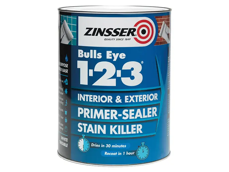 Zinsser Bulls Eye 1-2-3 Primer & Sealer Paint Chalk 5 litre