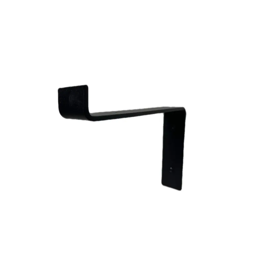 Black All-metal Shelf Bracket ''S'' Style, 12"