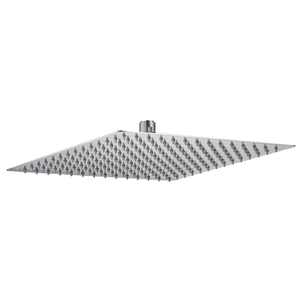 16" Square Rainfall Shower Head Fixed Wall Install Full Body Coverage & Self Cleaning Silicone Nozzles