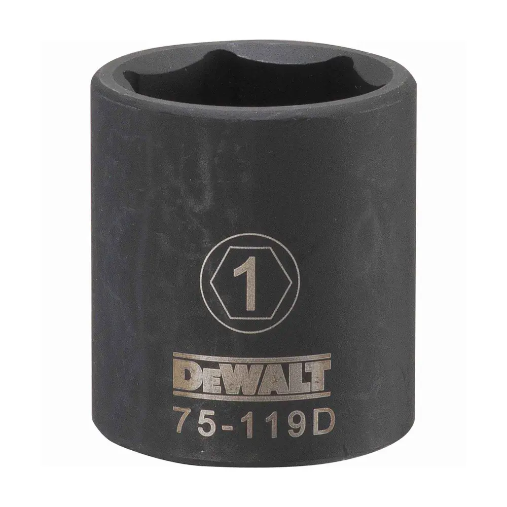 1/2" Square Drive Cropped Impact Socket 6 Points, 1"