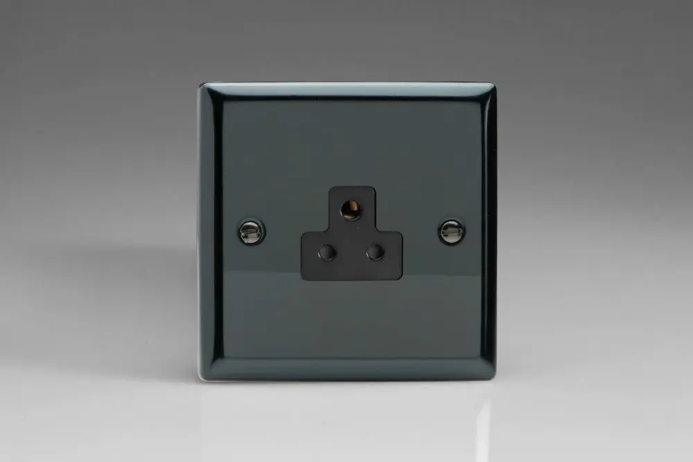 Energy Star Certified Varilight 1-Gang 2A Round Pin Plug Socket Iridium XIRP2AB