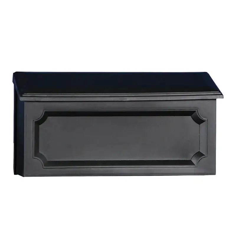 Gibraltar Mailboxes Townhouse Classic Galvanized Steel Wall Mount Black Mailbox