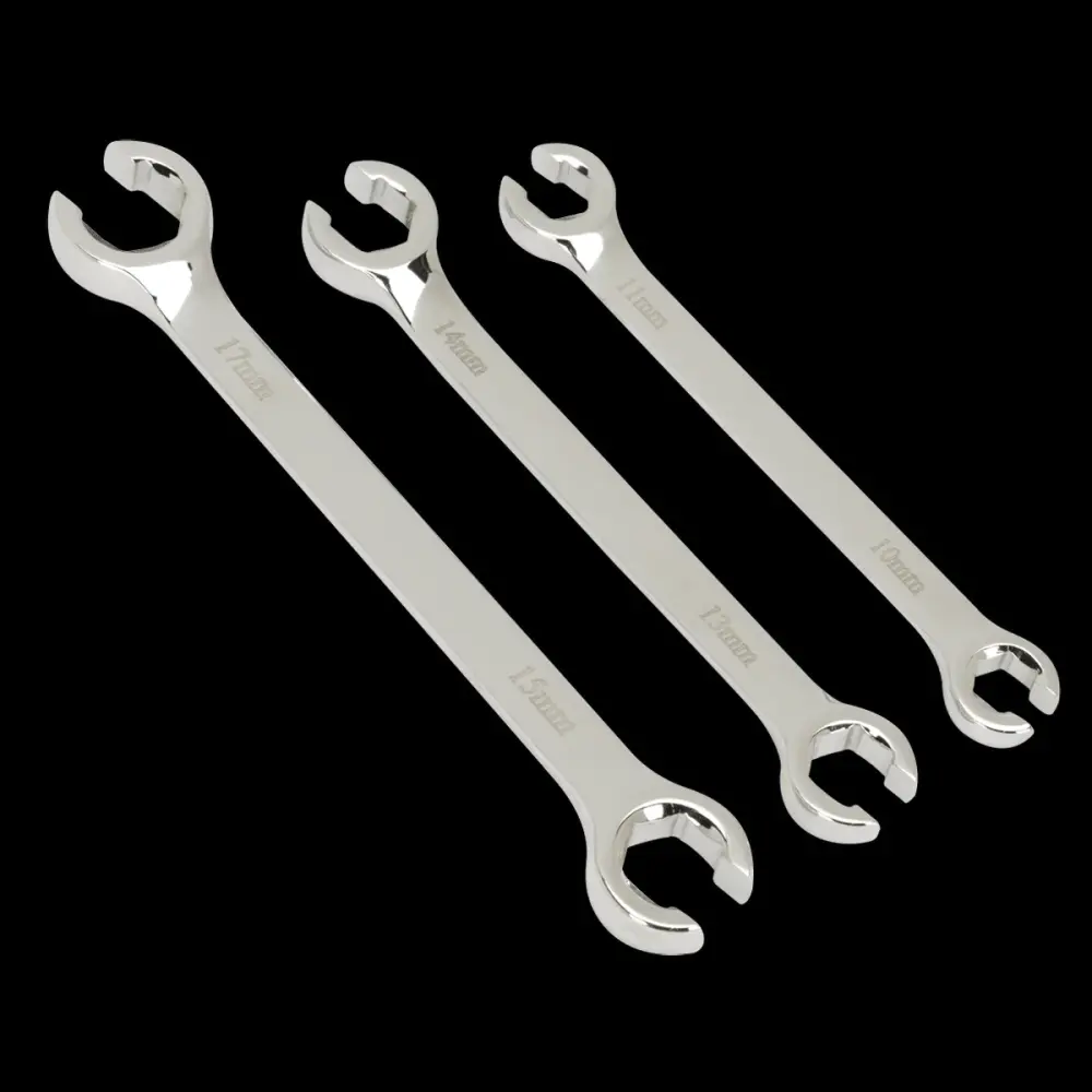 Sealey AK600 Flare Nut Spanner Adjust 3pc Metric Backlit Display