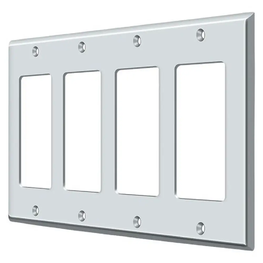 Deltana SWP4744CR003 Quadruple Rocker Switch Plate Lifetime Brass
