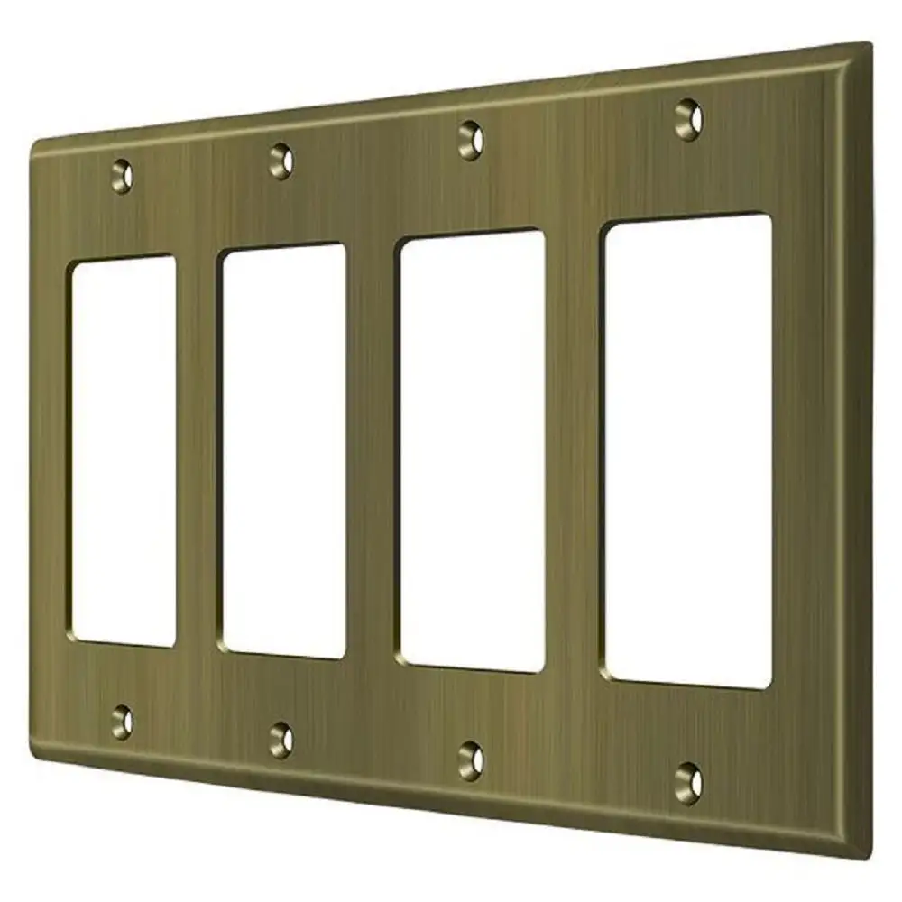 Deltana SWP4744U26D Quadruple Rocker Switch Plate Satin Chrome