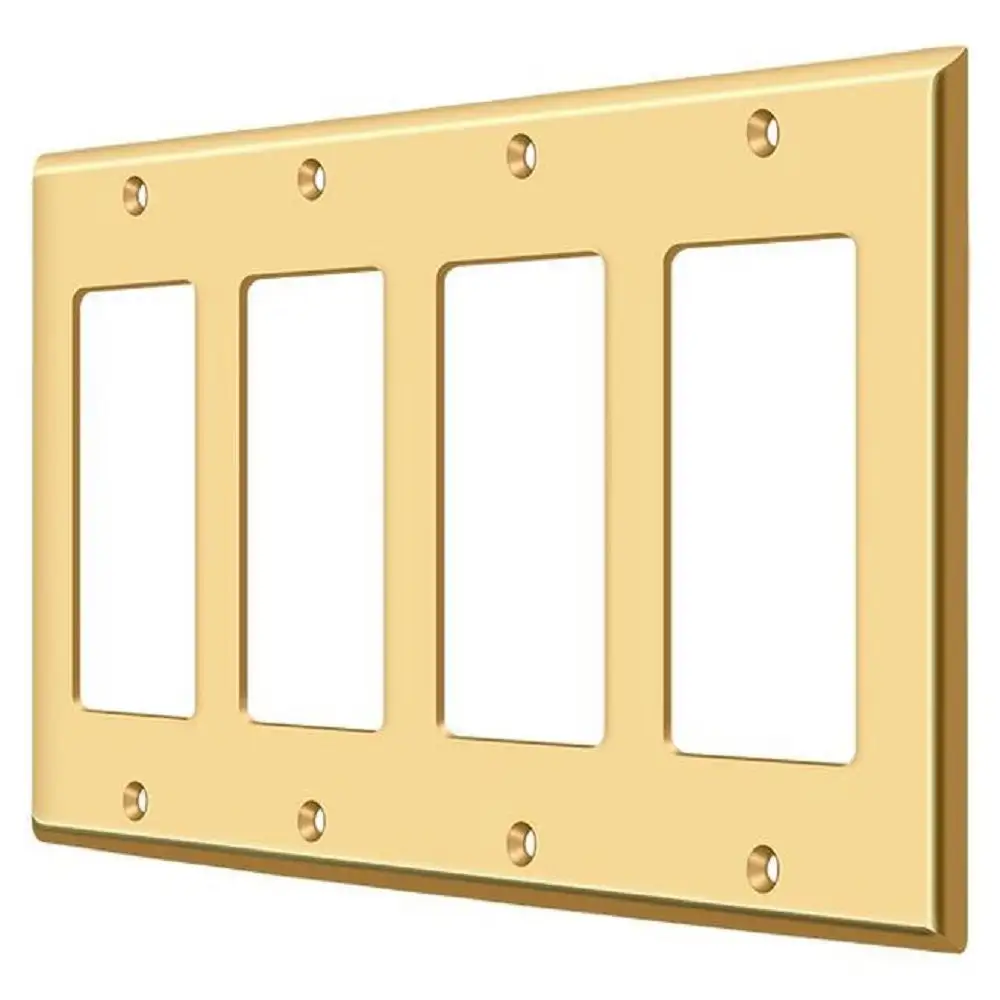 Deltana SWP4744U5 Quadruple Rocker Switch Plate Antique Brass