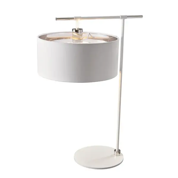 Balance Table Lamp - White & Smooth Nickel Frosted White