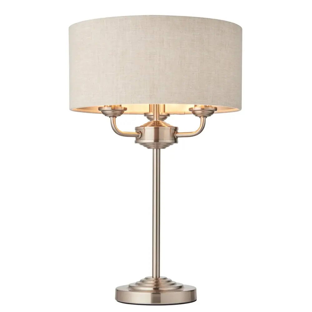 Highclere 3 Table Lamp - Chromium