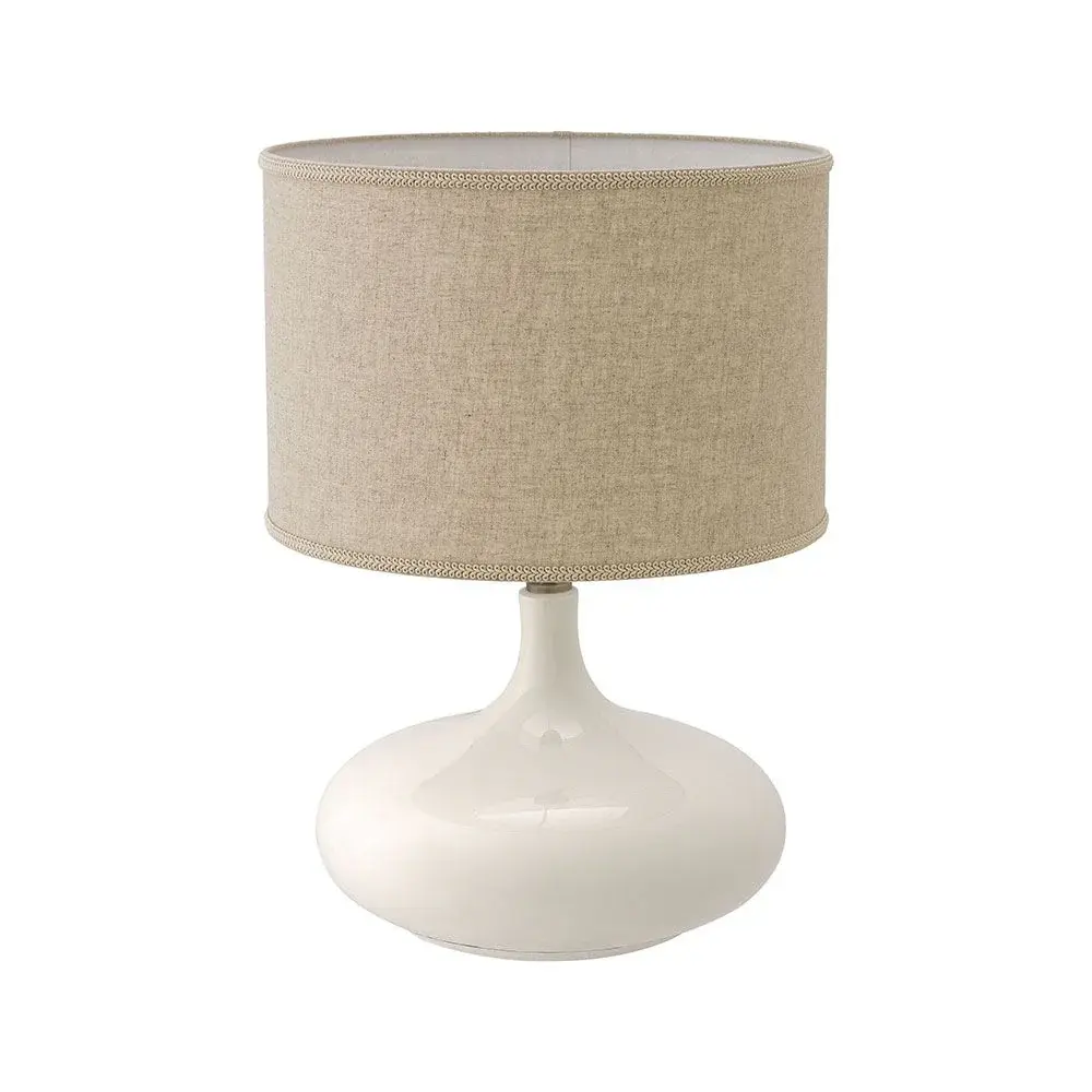 Jones Table Lamp - Ceramic & Flax