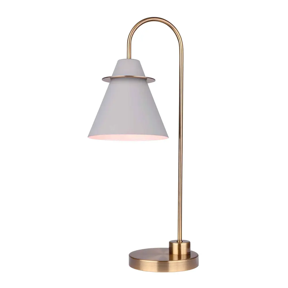 Talia 1-Bulb Table Lamp Grey Shade, Gold