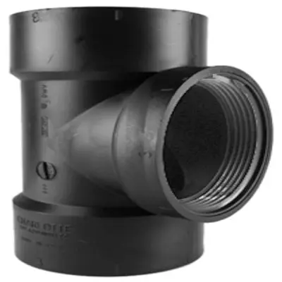 Charlotte Pipe ABS004451000HA Test Tee without Cleanout Plug 3-Inch H x H x FIP