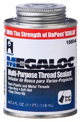 Hercules 15804 Megaloc Multi-Purpose Thread Sealant Kevlar 4 Oz High-Pressure Pipes