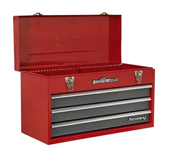 Sealey AP9243BB Tool Chest 3 Drawer Travel Ball Bearing Runners - Red/Grey - Tool Chests
