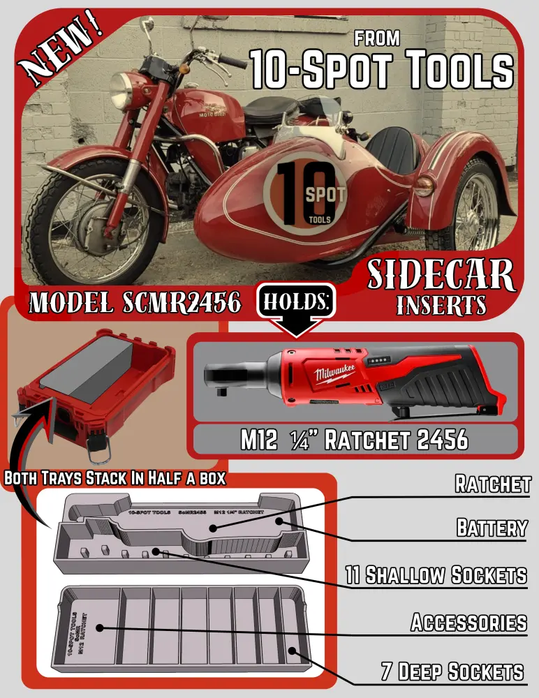 Packout SideCar Insert M12 1/4" Ratchet (ScMR2456)