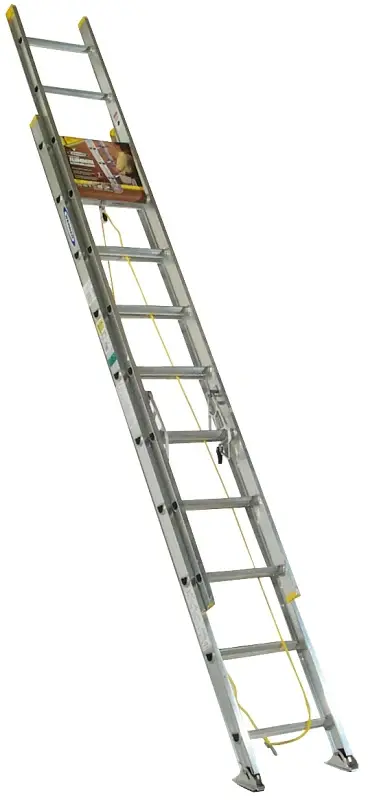 Impact Ready Werner D1220-2 Extension Ladder, 19 ft H Reach, 225 lb, Aluminium
