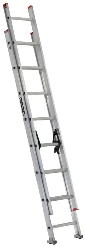 Louisville L-2324-16 Extension Ladder, 193 H Reach, 200 lb, 1-1/2 D Step, Aircraft-grade