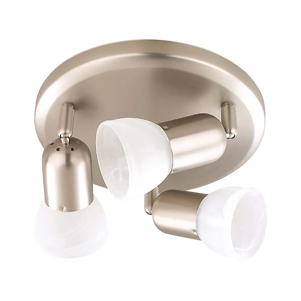Jasper 3-Head Plate Attach Light Fixture, Brushed Pewter