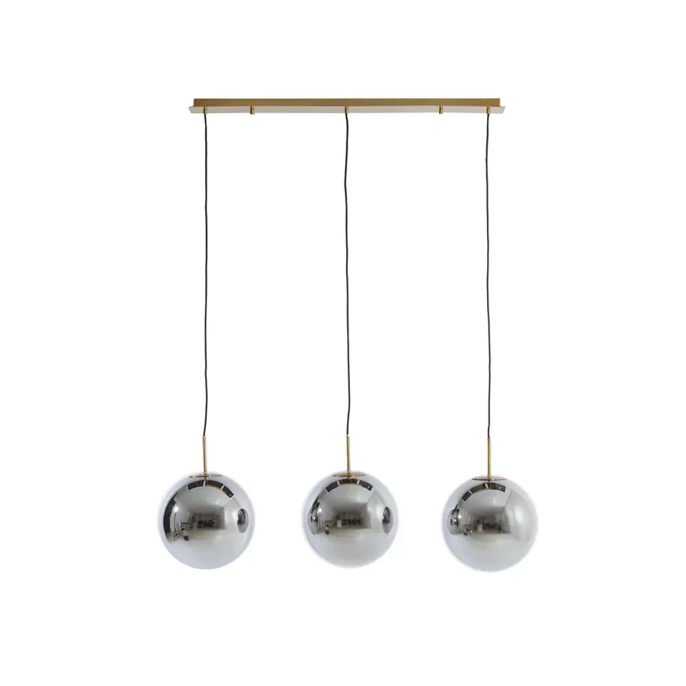 Medina 3 Light Pendant Airy - Gold & Smoked Glass