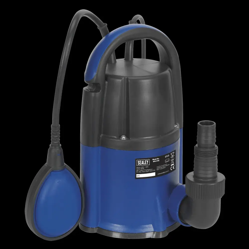 Sealey WPL117A Submersible Water Pump Touchless Low Level 2mm 117L/min 230V Pressure Switch