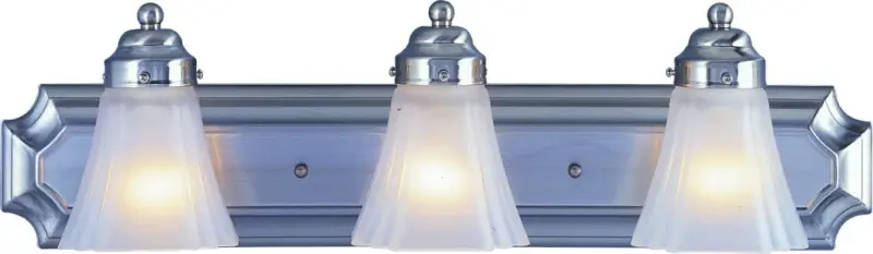 Boston Harbor RF-V-044-BN Vanity Light Fixture, 60 W, 3-Lamp, A19 or CFL Lamp, Steel Fixture, Satin-brushed Nickel Fixture...