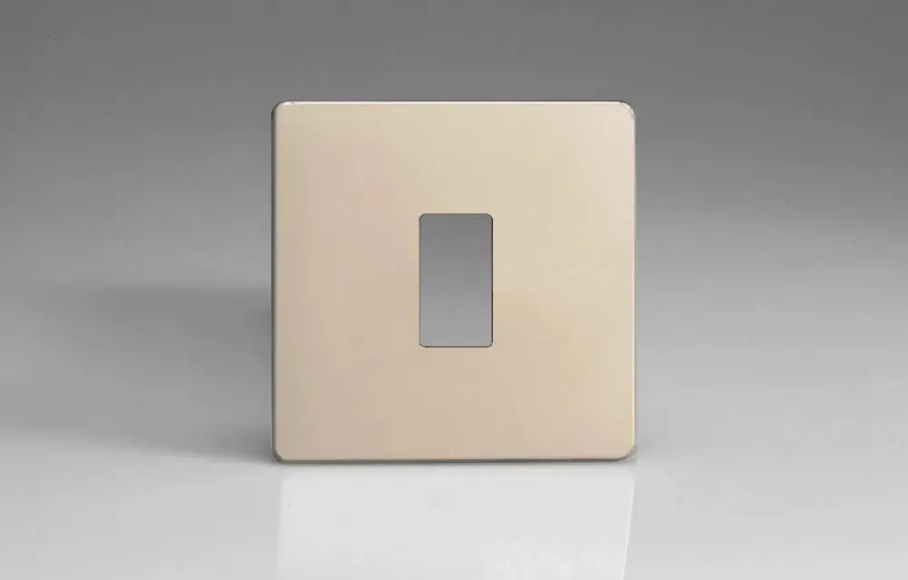 Varilight XDNPGY1S Screwless Satin Chrome 1-Gang PowerGrid Plate sole Plate)