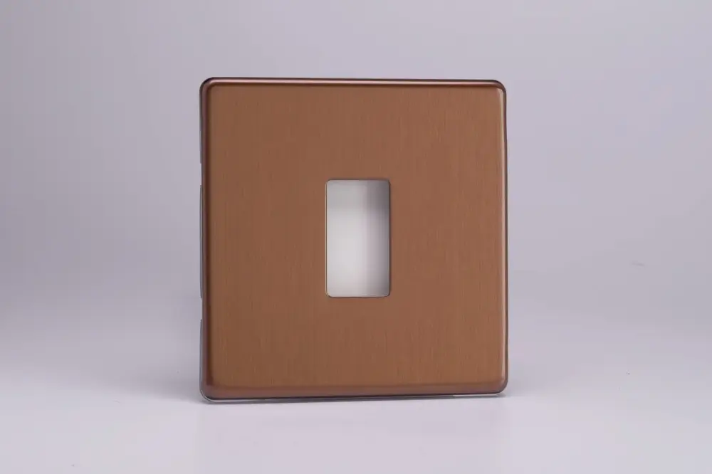 Varilight XDYPGY1S.BZ Screwless Brushed Bronze 1-Gang PowerGrid Plate sole Plate)
