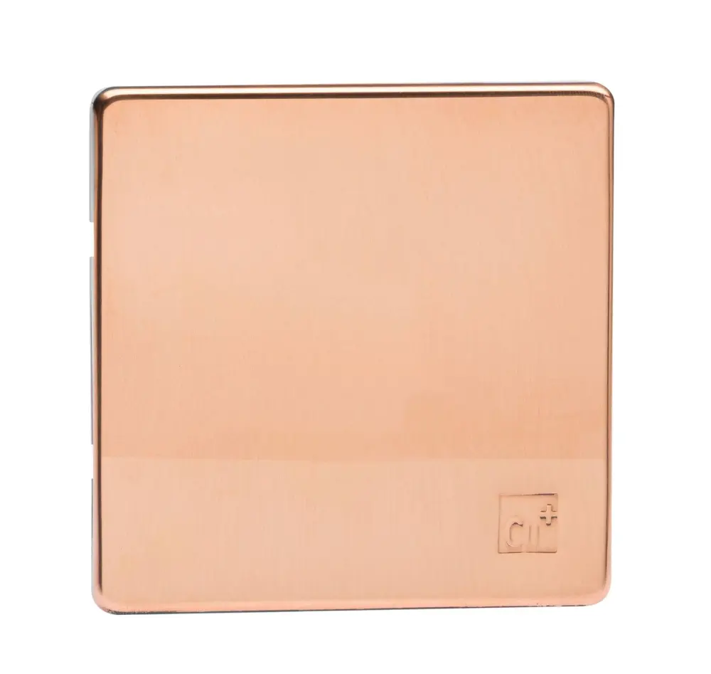 Varilight XDYSBS.AC Screwless Antimicrobial Terra cotta 1-Gang Single Blank Plate