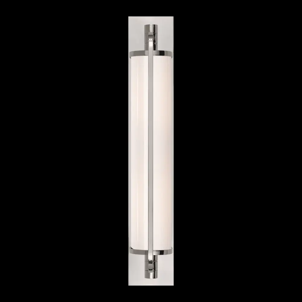 Keeley Lofty Pivoting Sconce - Polished Nickel White Glass