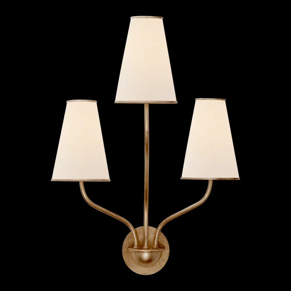 Montreuil Tiny Wall Sconce - Gild Linen Shades