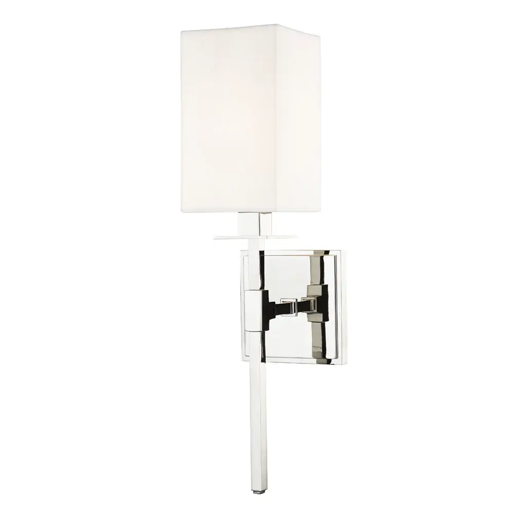 Taunton 1 Airy Wall Sconce - Polished Nickel Clear Glass Shade
